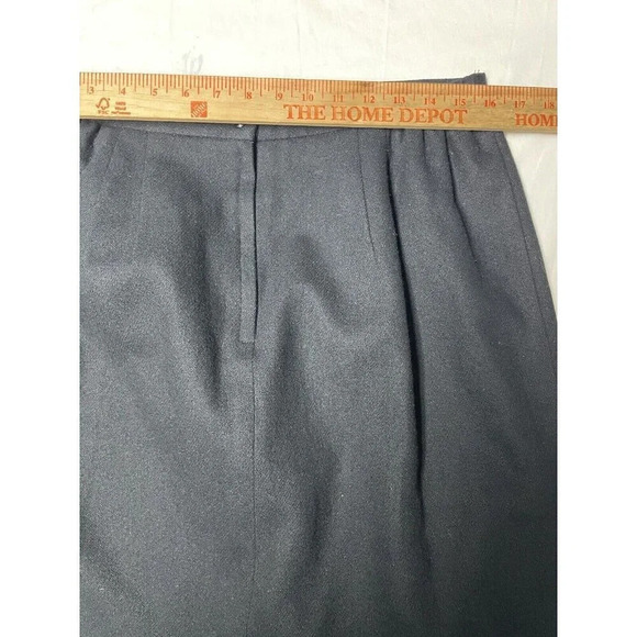 Vtg Worthington Wool Midi Skirt Sz 18 Black Classic Business Casual Slit Capsule - Picture 8 of 13